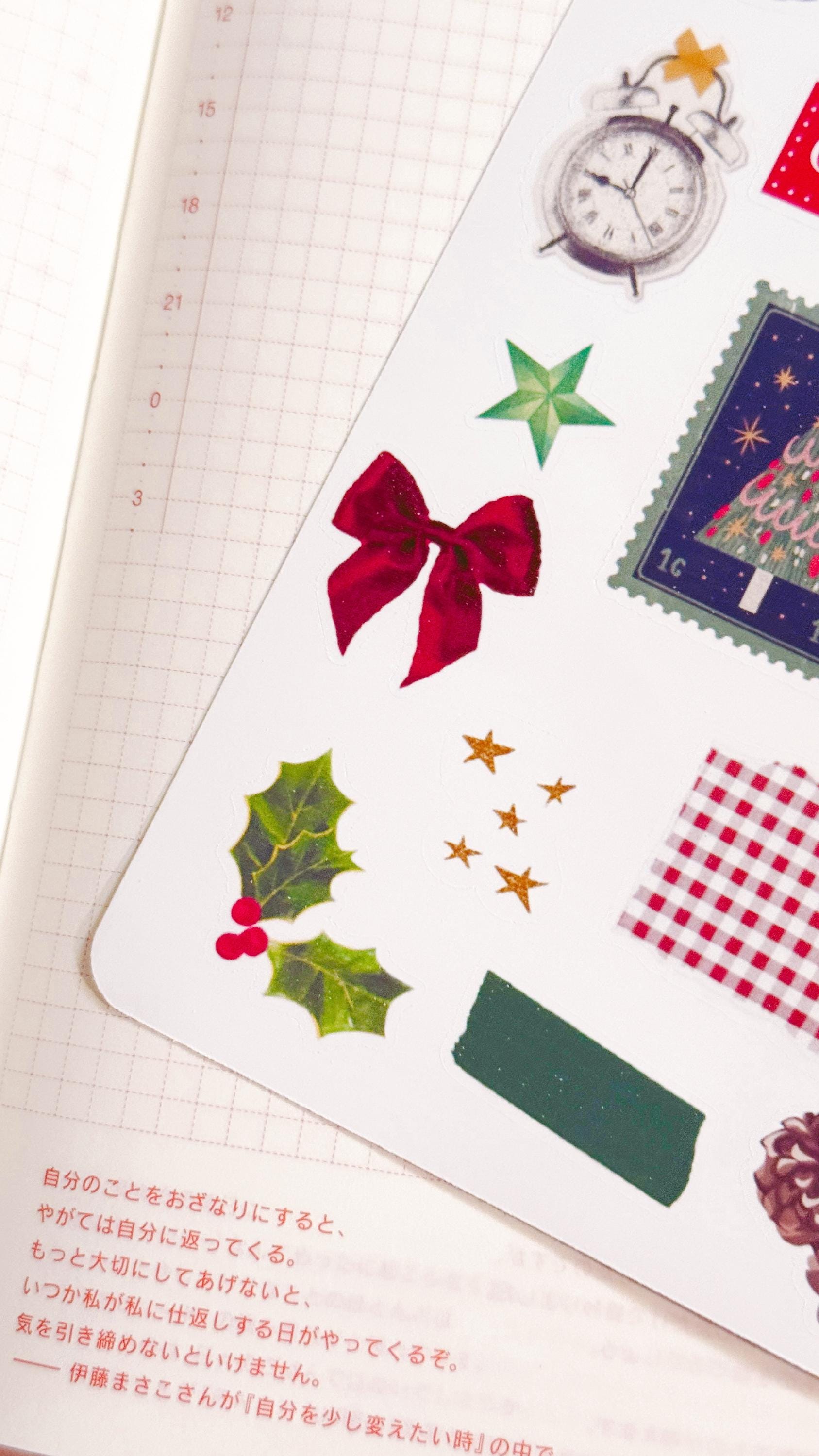 Christmas Collage Stickers: Junk Journal Ephemera, Planner Stickers