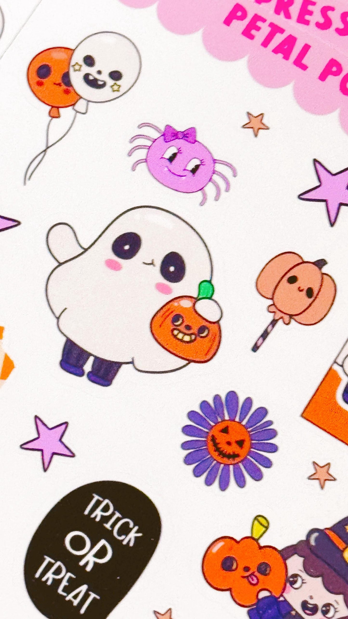 Kawaii Halloween Stickers for Planning or Junk Journaling, Kawaii Planner Stickers, Halloween Planner Stickers, Doodle Stickers