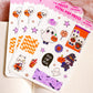 Kawaii Halloween Stickers for Planning or Junk Journaling, Kawaii Planner Stickers, Halloween Planner Stickers, Doodle Stickers