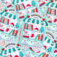 Bookish Christmas Sticker, Reading Bookish Cart Sticker, Bookish Stickers, Book Lover Gift, Bookish Girlie Sticker