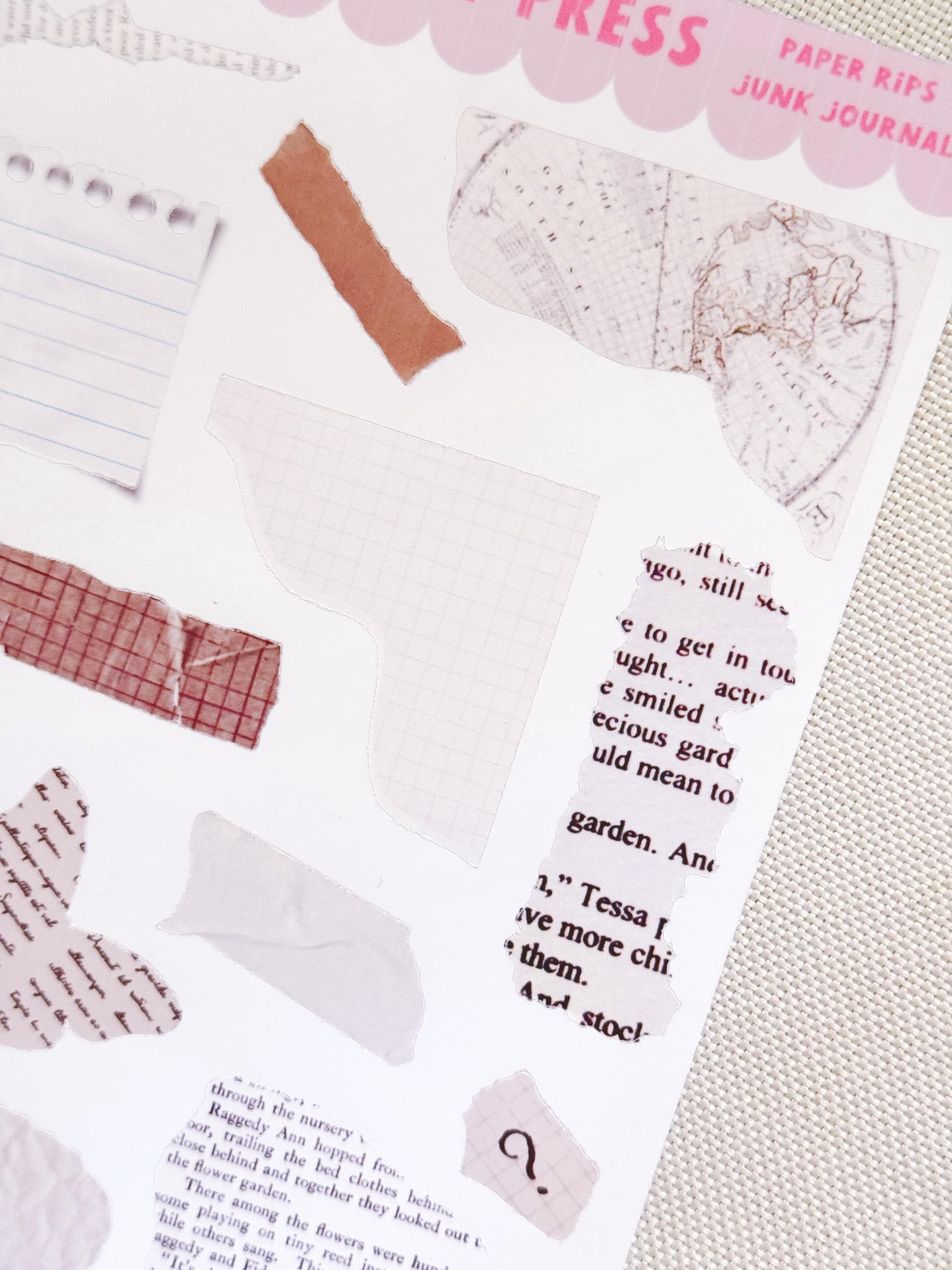 Junk Journaling Ephemera Stickers, Junk Journal Stickers, Stickers for Junk Journal Spreads, Realistic Junk Journal Stickers