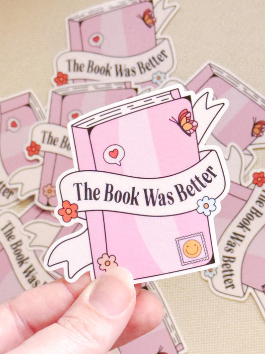 Bookish Girlie Sticker, Reading Bookish Girl Sticker, Retro Bookish Stickers, Book Lover Gift, The Book Was Better Sticker