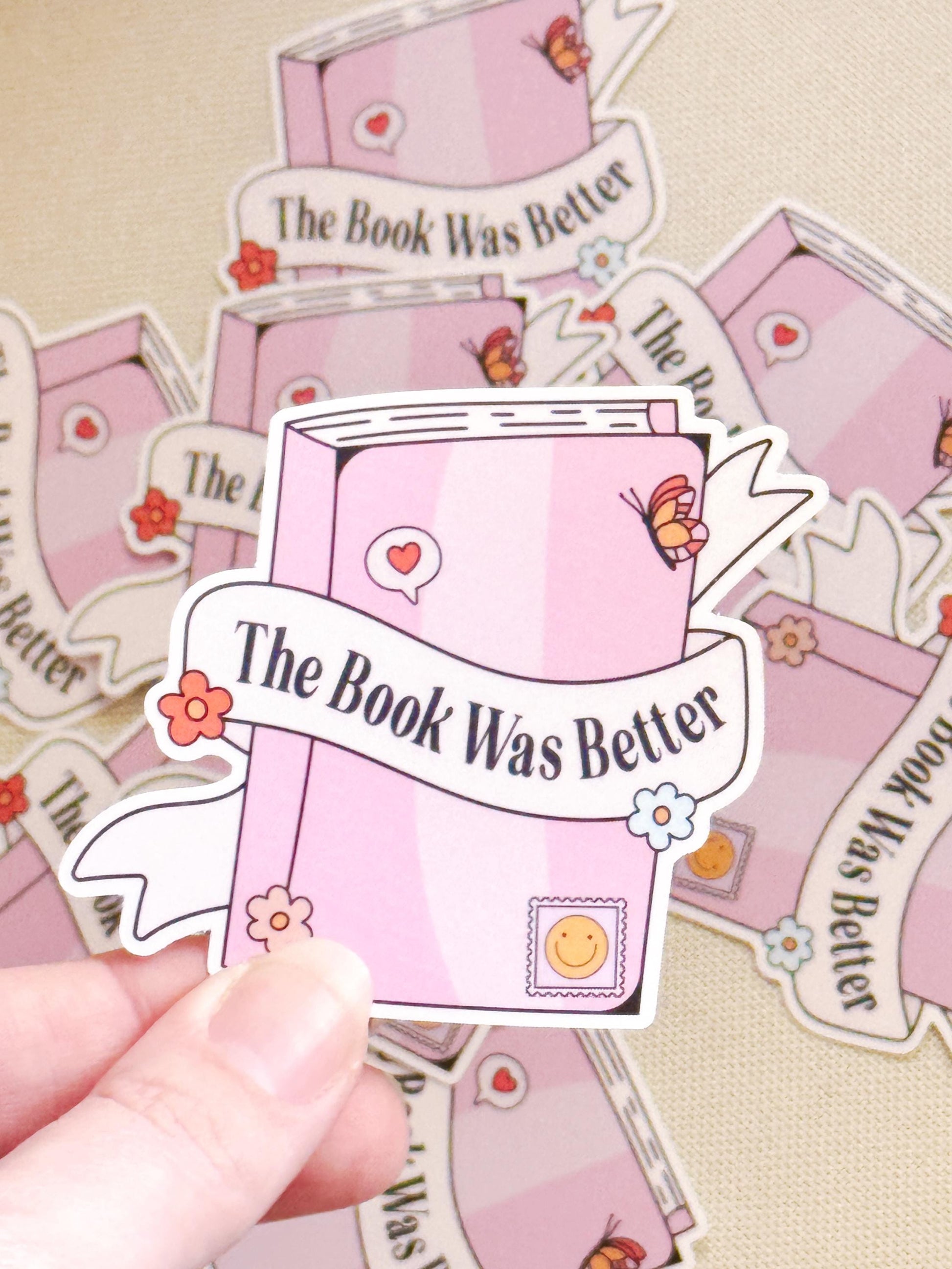 Bookish Girlie Sticker, Reading Bookish Girl Sticker, Retro Bookish Stickers, Book Lover Gift, The Book Was Better Sticker