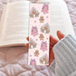 Pink Christmas Gingerbread Bookmark, Cute Holiday Bookmark, Pastel Bookish Gift, Kawaii Gingerbread House Bookmark