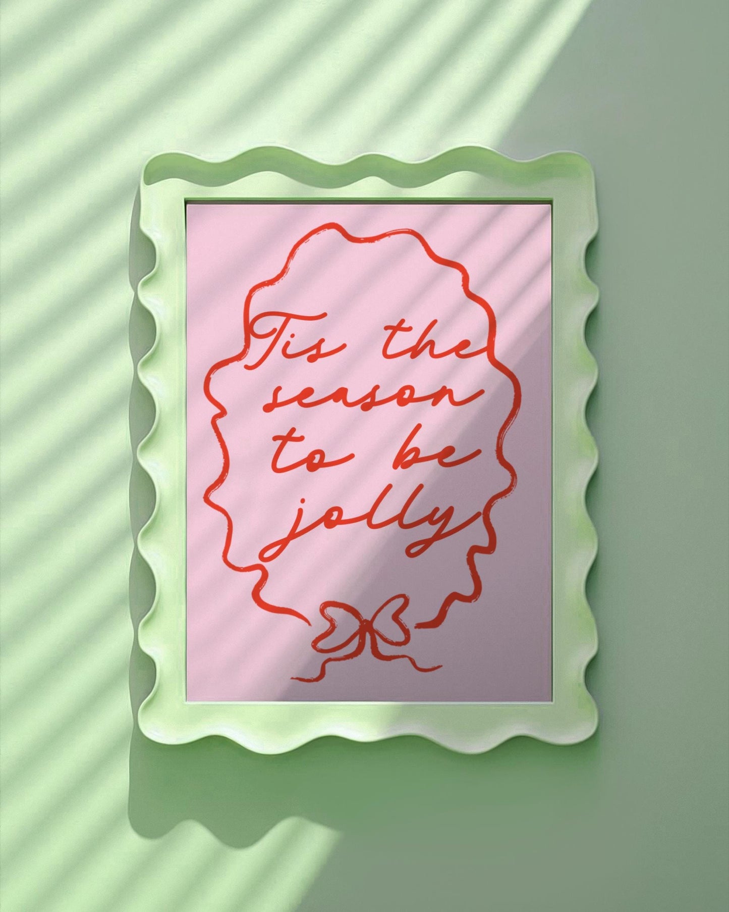 Tis the Season to Be Jolly Art Print Poster, Coquette Christmas Poster, Christmas Bows Wall Art 11x14 A4 8X10 A5 5X7