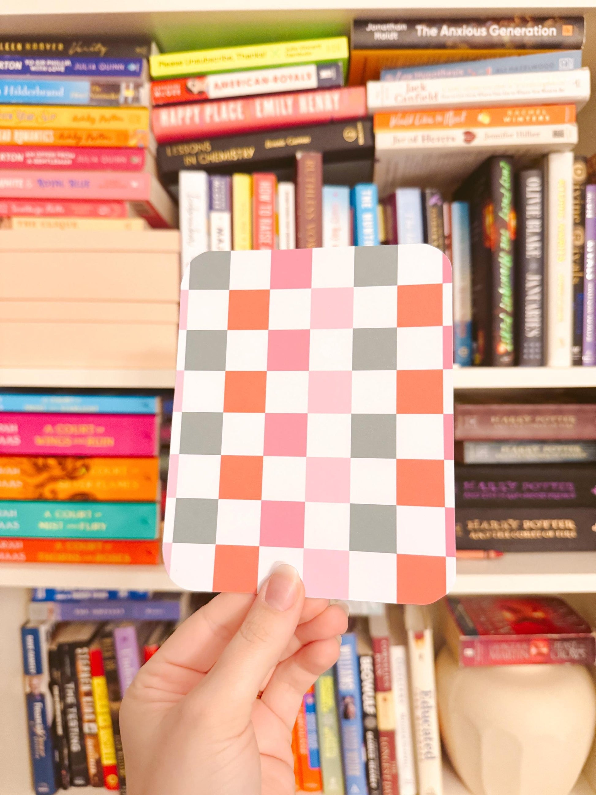 Kindle Insert, Kindle Christmas Checker Print Insert, Aesthetic Kindle Case Insert, Bookish Gift Ideas, Book Exchange Gifts