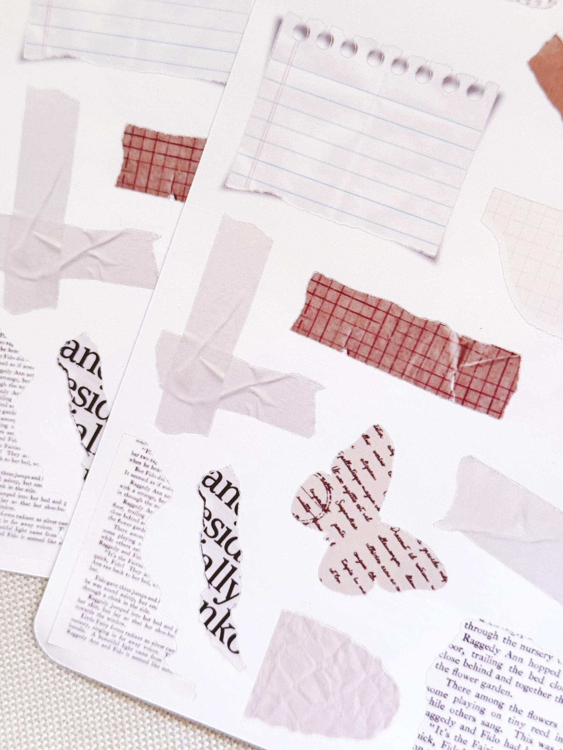 Junk Journaling Ephemera Stickers, Junk Journal Stickers, Stickers for Junk Journal Spreads, Realistic Junk Journal Stickers