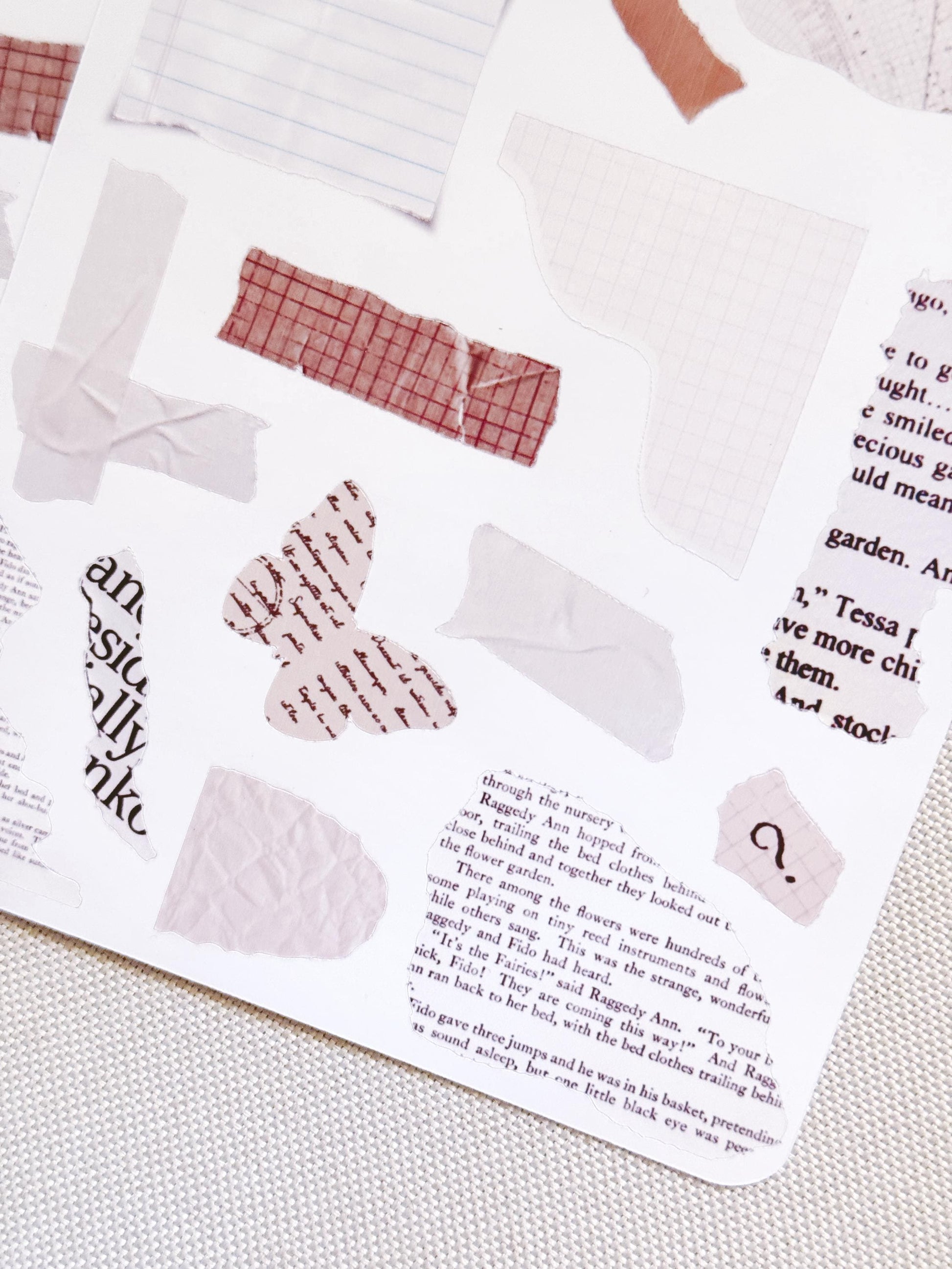 Junk Journaling Ephemera Stickers, Junk Journal Stickers, Stickers for Junk Journal Spreads, Realistic Junk Journal Stickers