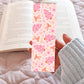 Pink Christmas Tree Bookmark, Cute Holiday Bookmark, Pastel Bookish Gift, Bookish Christmas Bookmark