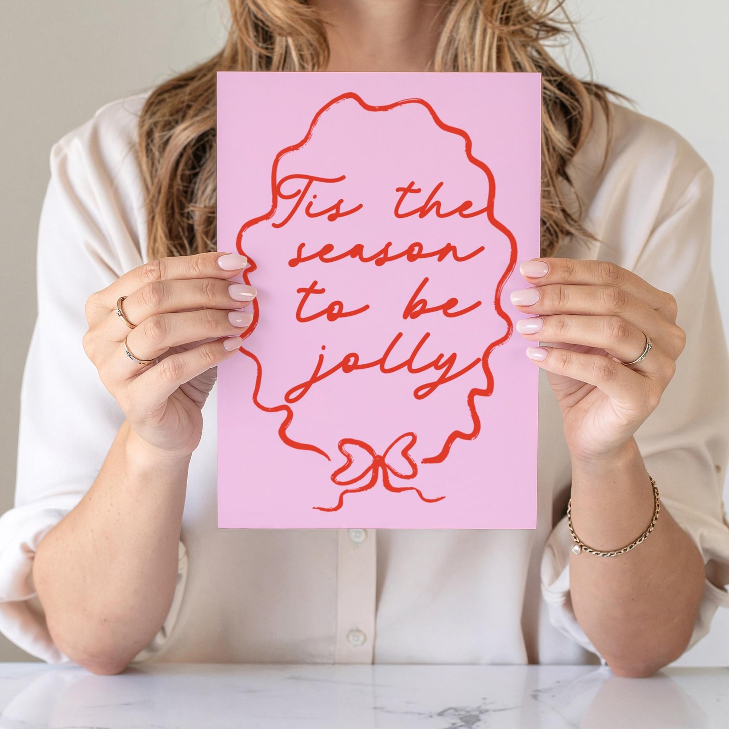 Tis the Season to Be Jolly Art Print Poster, Coquette Christmas Poster, Christmas Bows Wall Art 11x14 A4 8X10 A5 5X7