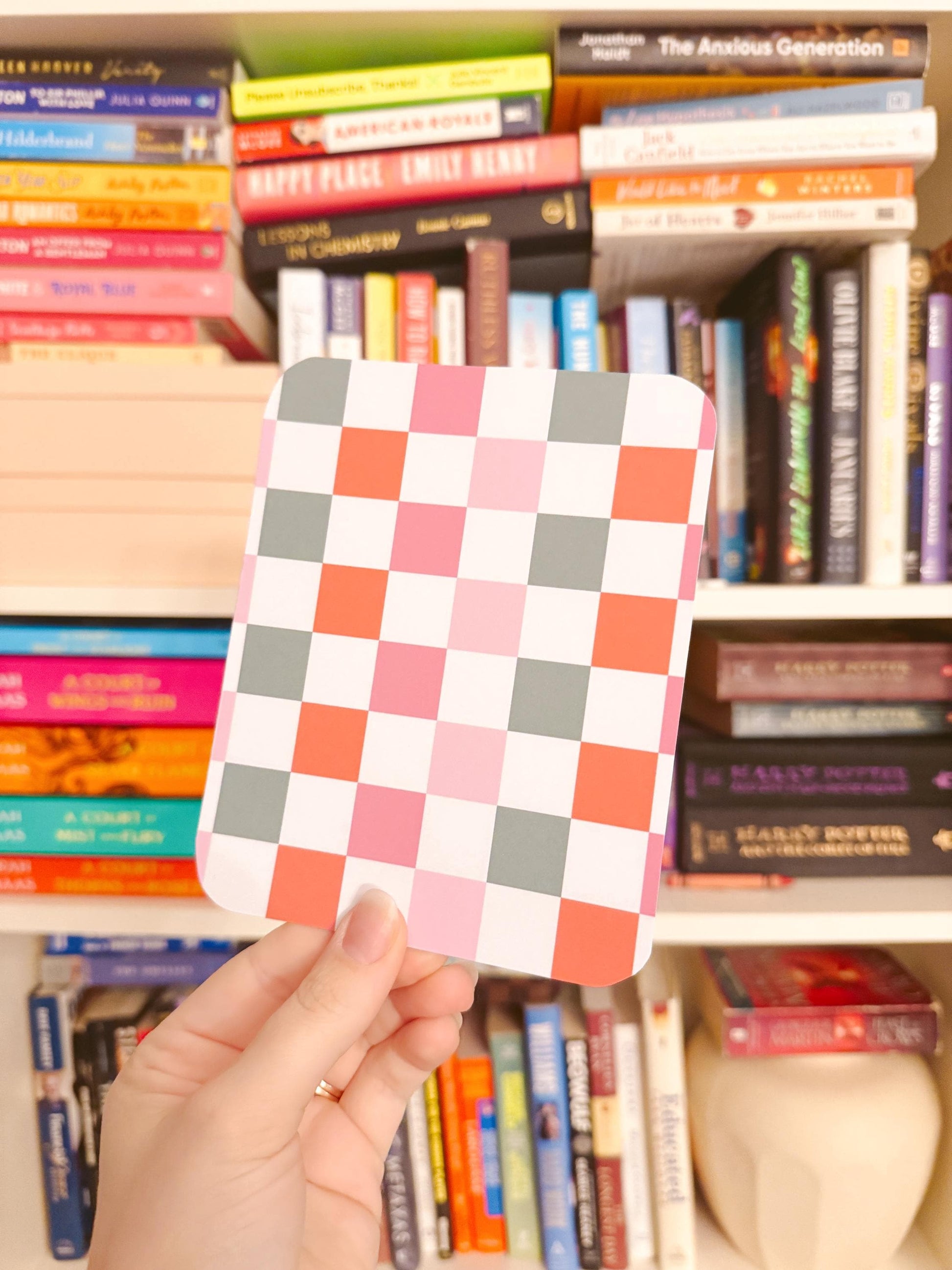 Kindle Insert, Kindle Christmas Checker Print Insert, Aesthetic Kindle Case Insert, Bookish Gift Ideas, Book Exchange Gifts