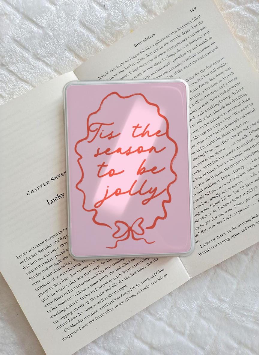 Kindle Insert, Kindle Christmas Coquette Print Insert, Aesthetic Kindle Case Insert, Bookish Gift Ideas, Book Exchange Gifts