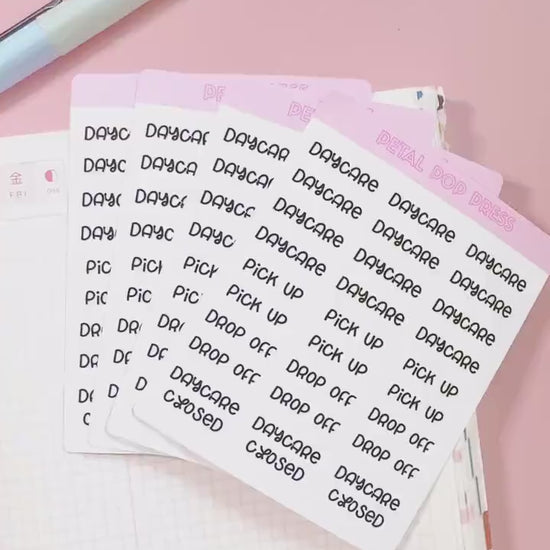 Daycare Script Stickers for Planners, Planner Script Stickers, Script Daycare Stickers, Parenting Planner Stickers, Mom Planner Stickers