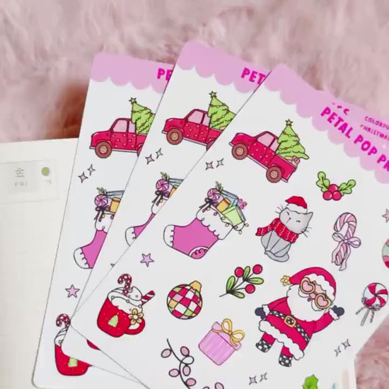 Doodle Christmas Decorative Sticker Sheet, Christmas Junk Journaling Stickers, Decorative Planner Stickers, Holiday Journaling Stickers