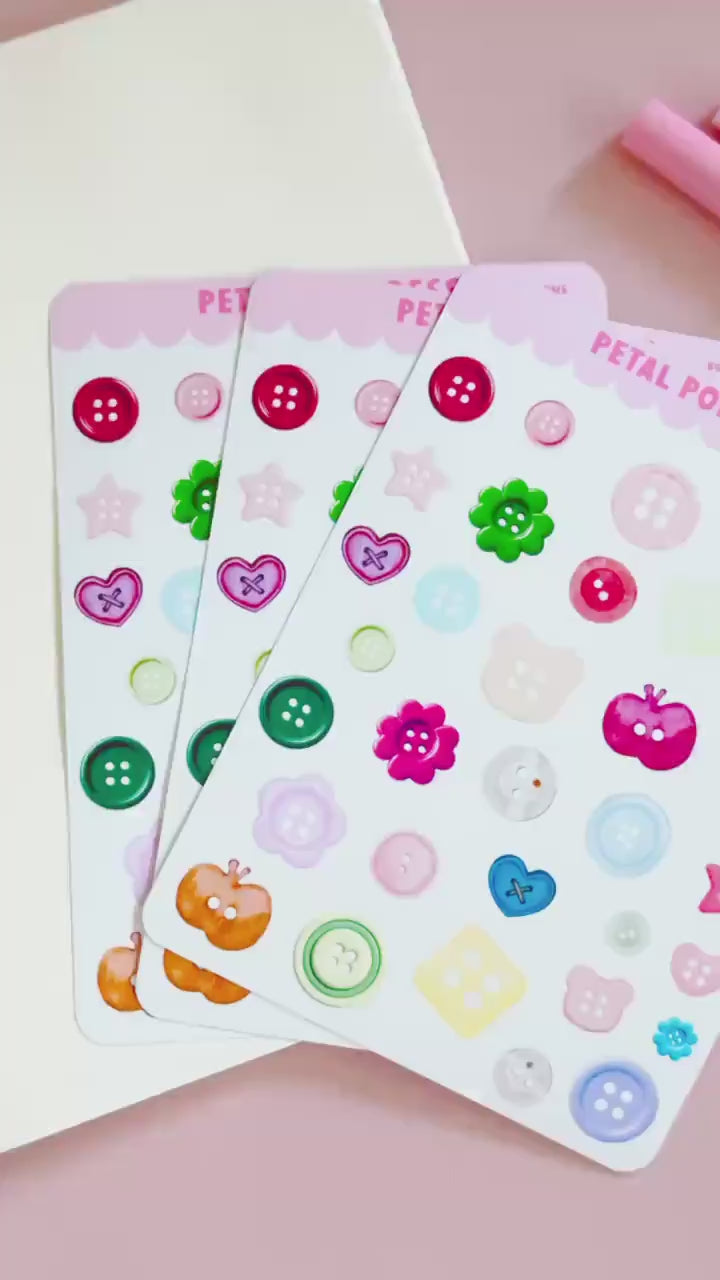 Junk Journaling Buttons Ephemera Stickers, Junk Journal Stickers, Stickers for Junk Journal Spreads, Buttons Junk Journal Stickers